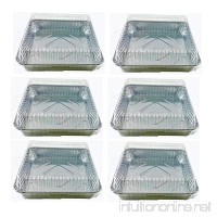 Set of 6 Durable Foil Disposable Aluminum 7 3/8 x 7 3/8 Square Cake Pans With Lids (6) - B01M4NLCBL